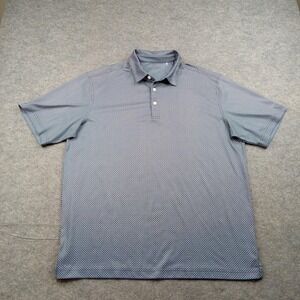 Walter Hagen Essentials Polo Shirt Mens XL Blue Geometric Golf Performance